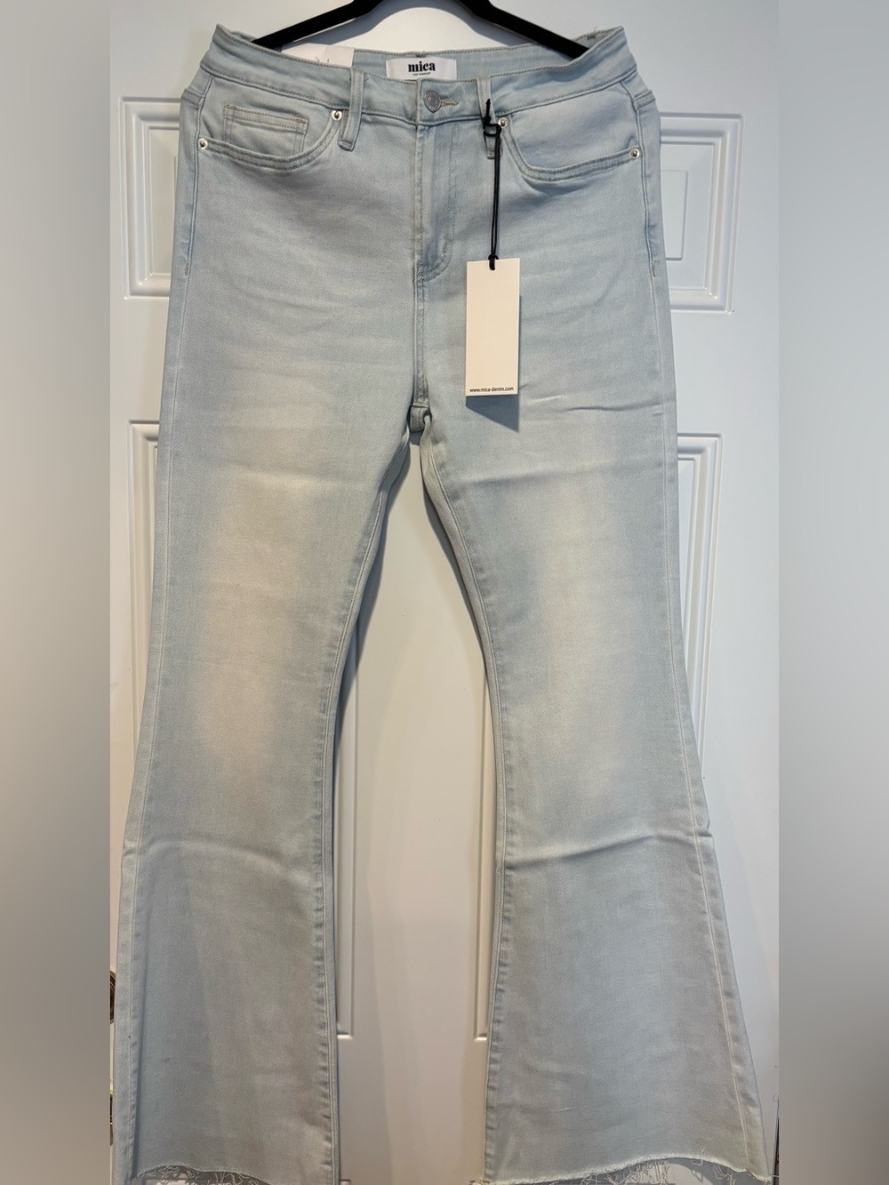 Mica Light Wash Women's Flare Jeans - Light Blue size 30
